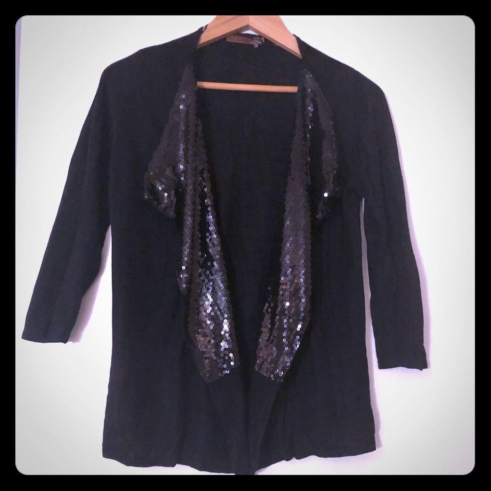 Black sweater with sequin detail
